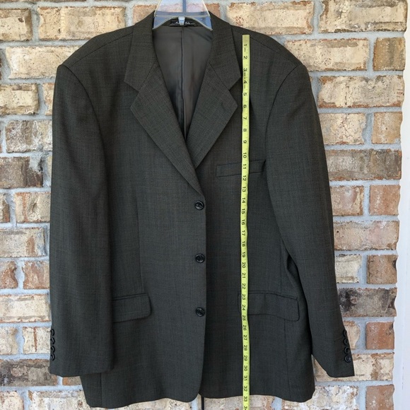 Canaletti Enzo Made In Italy Gray Greenish 3 Buttons Wool Blazer Jacket R 48/43 - Picture 14 of 16